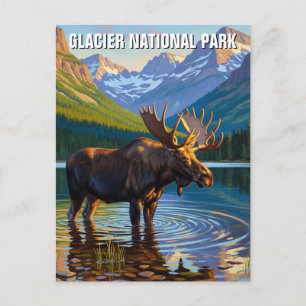 Elche in Glacier National Park Reise Postkarte