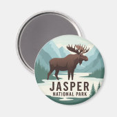 Elche in Jasper Nationalpark Kanada Reisen Magnet (Vorderseite/Rückseite)