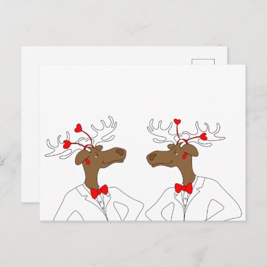 Elche in Liebe Postkarte (Vorne/Hinten)