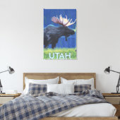 Elche in MoonlightUtah Leinwanddruck (Insitu (Schlafzimmer))