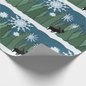 Elche in Schneeflockenwaldwrapping Paper Geschenkpapier (Ecke)
