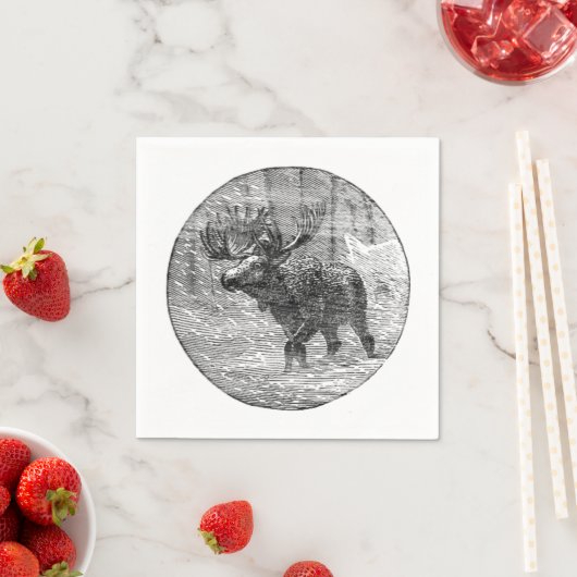 Elche in Schneemblem Serviette (Beispiel)