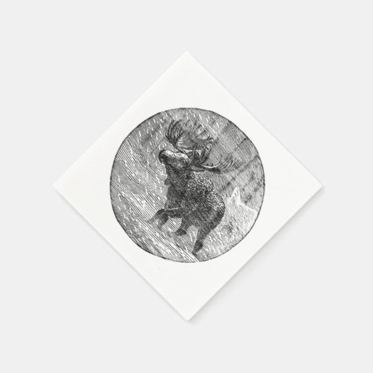 Elche in Schneemblem Serviette (Ecke)