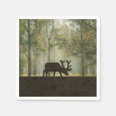 Elche in Walddarstellung Serviette (Vorderseite)