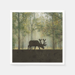 Elche in Walddarstellung Serviette