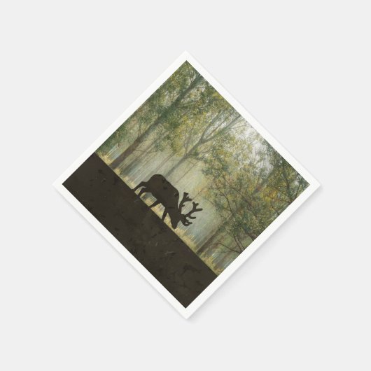 Elche in Walddarstellung Serviette (Ecke)