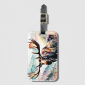 Elche in Wildblumen Aquarell Gepäckanhänger (Vorderseite Vertikal)