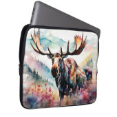 Elche in Wildblumen Aquarell Laptopschutzhülle (Vorne Rechts)