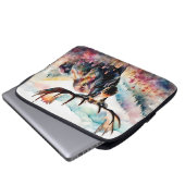 Elche in Wildblumen Aquarell Laptopschutzhülle (Vorne Knopf)