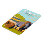 Elche Island National Park Canada Bison Vintag Magnet (Linke Seite)