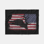 Elche Jagd Bugling Bull US Flag - amerikanischer R Fleecedecke (Vorderseite (Horizontal))