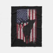 Elche Jagd Bugling Bull US Flag - amerikanischer R Fleecedecke (Vorderseite)