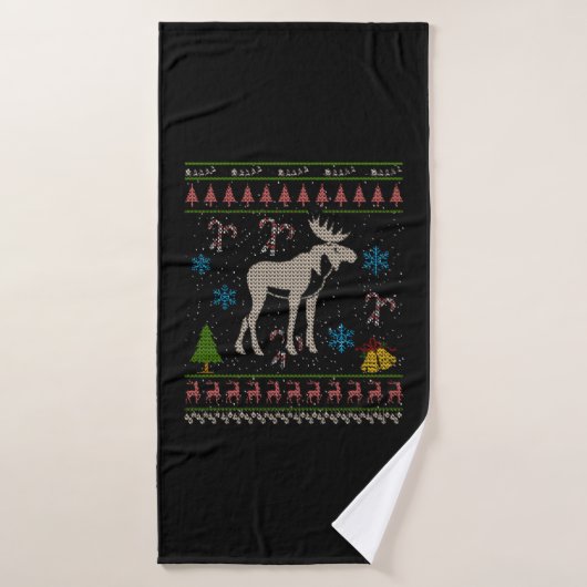 Elche Jagd Weihnachten Ugly Shirt Elche Weihnachte Badehandtuch (Badehandtuch)