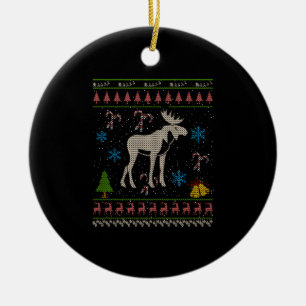 Elche Jagd Weihnachten Ugly Shirt Elche Weihnachte Keramik Ornament
