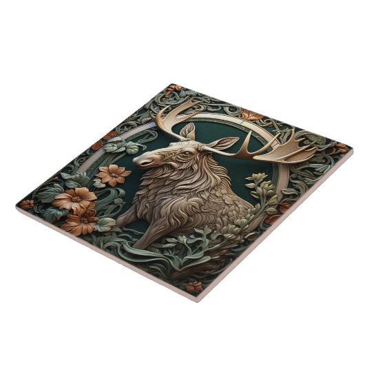 Elche - Jugendstil-Keramik Tile Fliese (Seite)