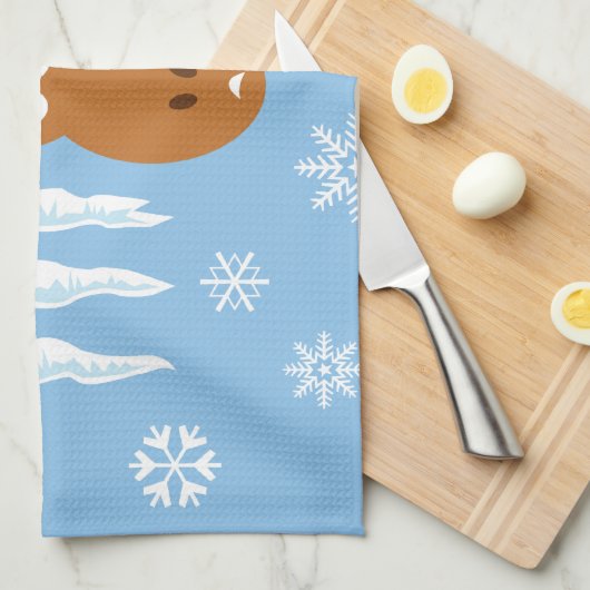 Elche Kopf_Eiskel Antler Geschirrtuch (Viertel Falte)