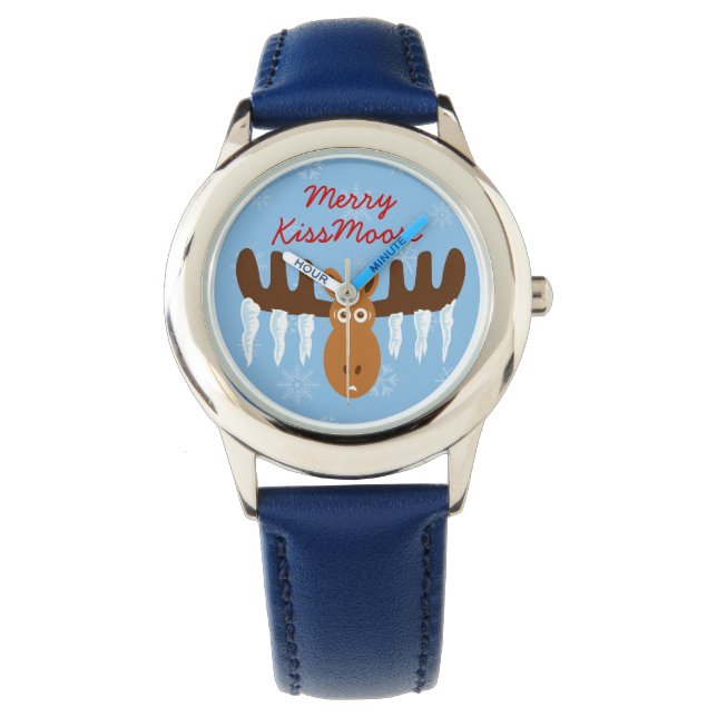 Elche Kopf_Eiskel Antlers_Merry KissMoose Armbanduhr (Vorderseite)