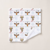 Elche Kopf_Merry Kiss Moose_Happy Gnu Jahr! Badhandtuch Set (Waschlappen)