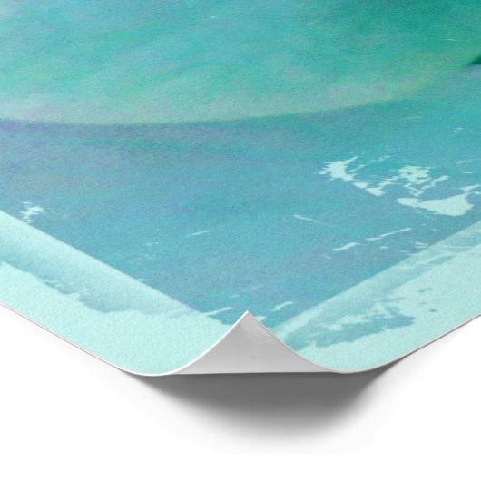 Elche, Minze, Aqua Hydrangea Poster (Ecke)