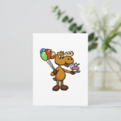 Elche mit Ballon und Kuchen | Farbe wählen Postkarte (Stehend Vorderseite)