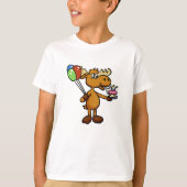 Elche mit Ballon und Kuchen | Farbe wählen T-Shirt (Vorderseite)