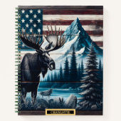 Elche mit Bergen und Fahnen-Hintergrund Notizblock (Vorderseite)
