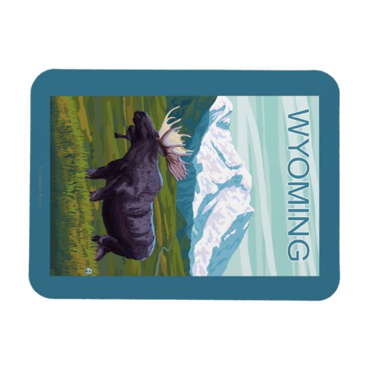 Elche mit BergWyoming Magnet (Horizontal)