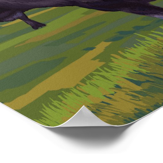 Elche mit BergWyoming Poster (Ecke)