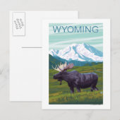 Elche mit BergWyoming Postkarte (Vorne/Hinten)