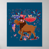 Elche mit Fireworks Sonnenbrille Hat Merica Funny Poster (Vorne)