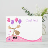 Elche mit girly Ebene des Ballonspaßes danken Dankeskarte (Stehend Vorderseite)