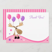 Elche mit girly Ebene des Ballonspaßes danken Dankeskarte (Vorne/Hinten)