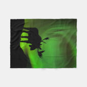 Elche mit grüner Aurora Borealis, Alaska Fleecedecke (Vorderseite (Horizontal))