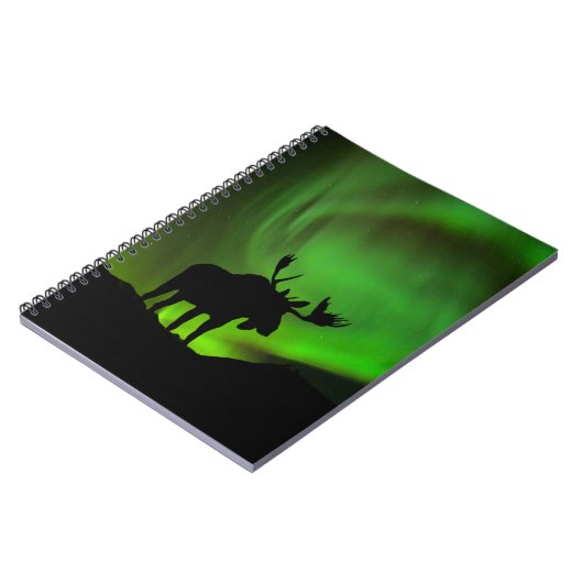 Elche mit grüner Aurora Borealis, Alaska Notizblock (Linke Seite)