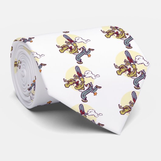 Elche mit Kettensäge Krawatte (Gerollt)