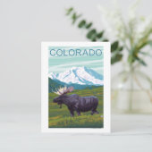 Elche mit MountainColorado Postkarte (Stehend Vorderseite)