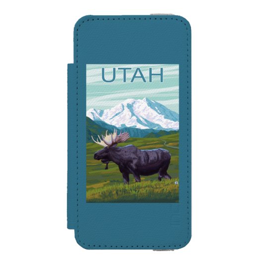 Elche mit MountainUtah Incipio iPhone Geldbeutel-Hülle (Folio Vorderseite)