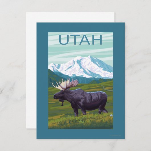 Elche mit MountainUtah Postkarte (Vorne/Hinten)