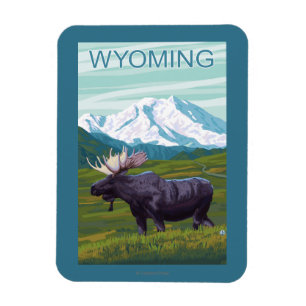 Elche mit MountainWyoming Magnet