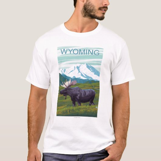 Elche mit MountainWyoming T-Shirt (Vorderseite)