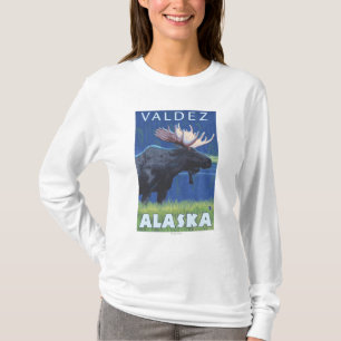 Elche nachts - Valdez, Alaska T-Shirt