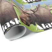 Elche nähern sich Anchorage, Alaska, USA (Titel) Geschenkpapier (Rolleneckpunkt)