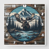 Elche Portrait gegen die Berglandschaft Quadratische Wanduhr (Vorderseite)