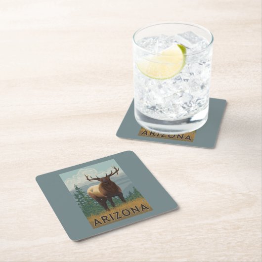 Elche SceneArizona Rechteckiger Pappuntersetzer (Vor Ort)