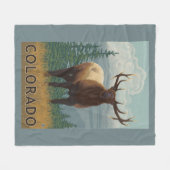 Elche SceneColorado Fleecedecke (Vorderseite (Horizontal))
