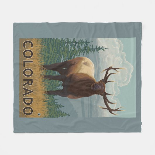 Elche SceneColorado Fleecedecke (Vorderseite (Horizontal))