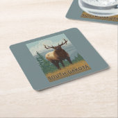 Elche SceneSouth Dakota Rechteckiger Pappuntersetzer (angewinkelt)