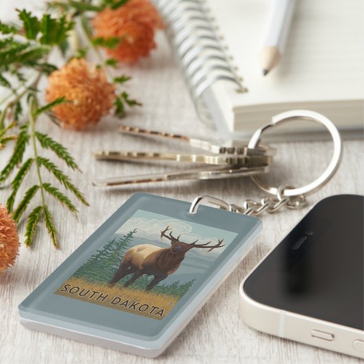 Elche SceneSouth Dakota Schlüsselanhänger (Vorderseite rechts)