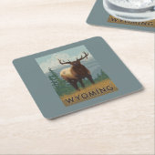 Elche SceneWyoming Rechteckiger Pappuntersetzer (angewinkelt)