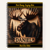 Elche Schnitzerei inmitten von Waldschatten Notizblock (Vorderseite)